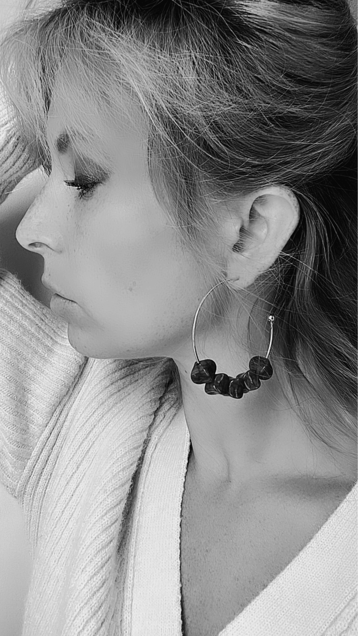 Boucles d’oreilles DONNA anneaux créoles et perles bordeaux - Créations Uniques - Créations Uniques