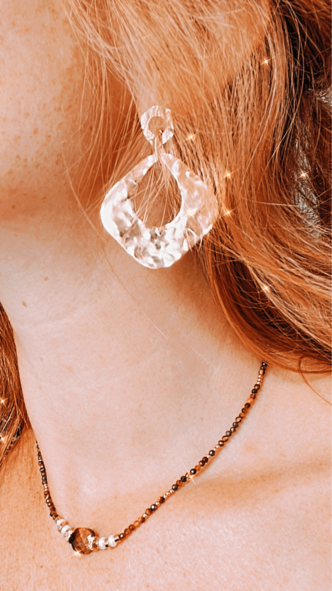 Boucles d’oreilles chic FAUSTINE losanges dorés martelés - Créations Uniques