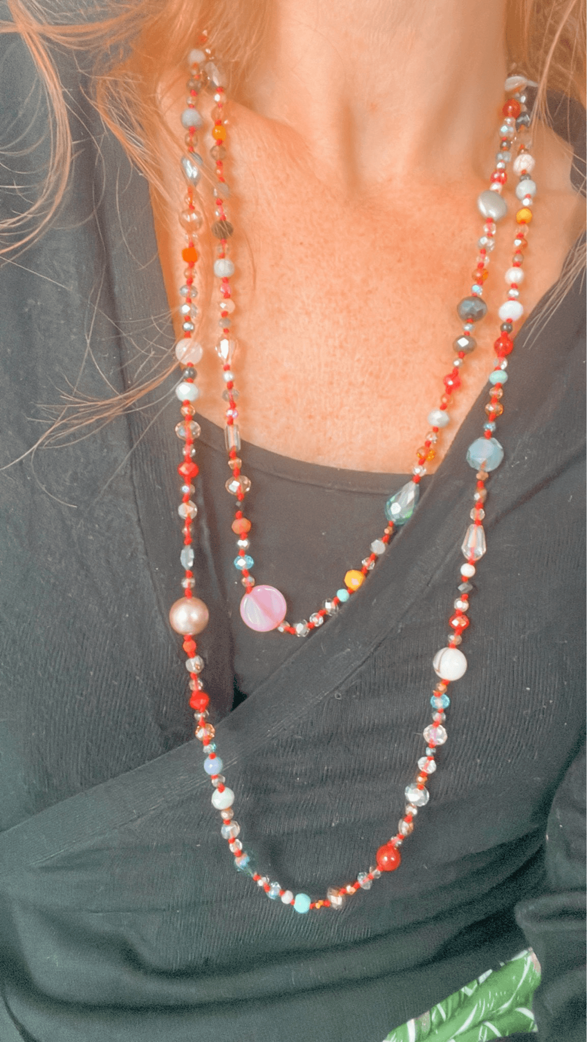 Collier MONIKA sautoir perles multicolores - Créations Uniques