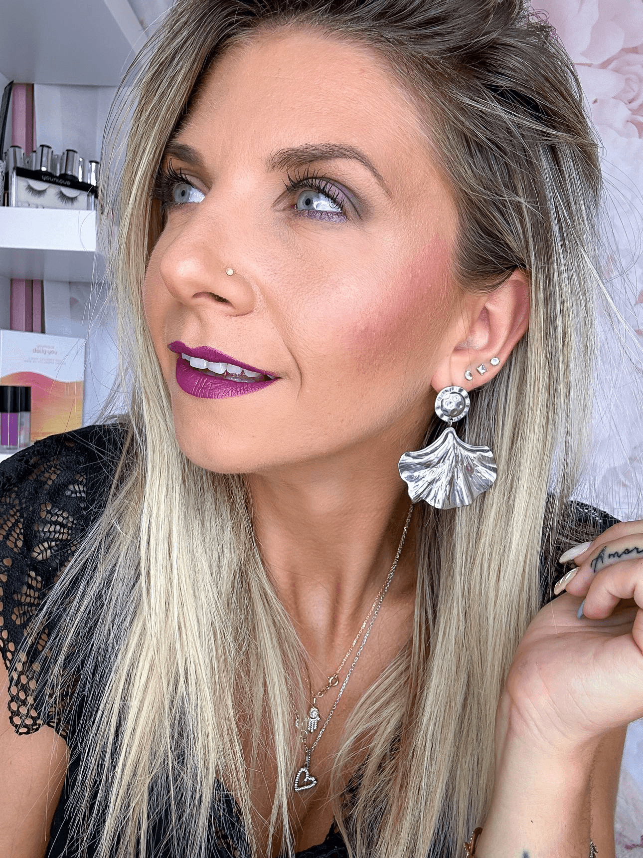 Boucles d’oreilles GRETA feuilles ginkgo argentées - Créations Uniques