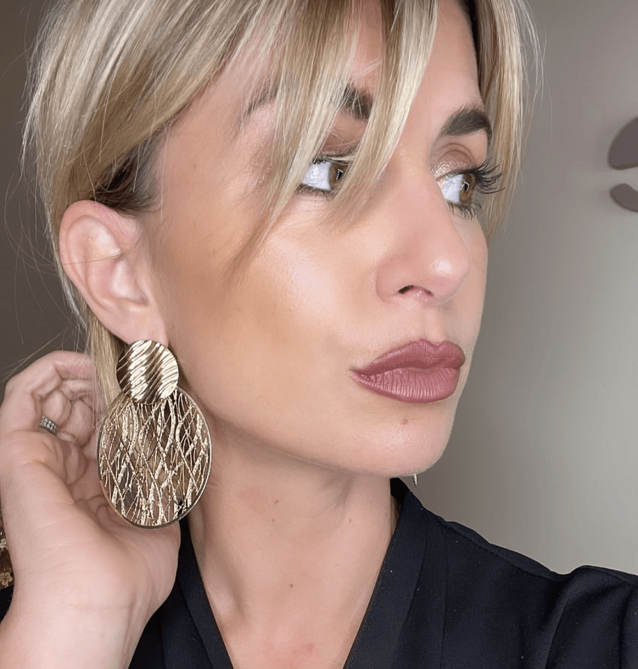 Boucles d’oreilles MARILOU 1 ovale doré très léger. - Créations Uniques