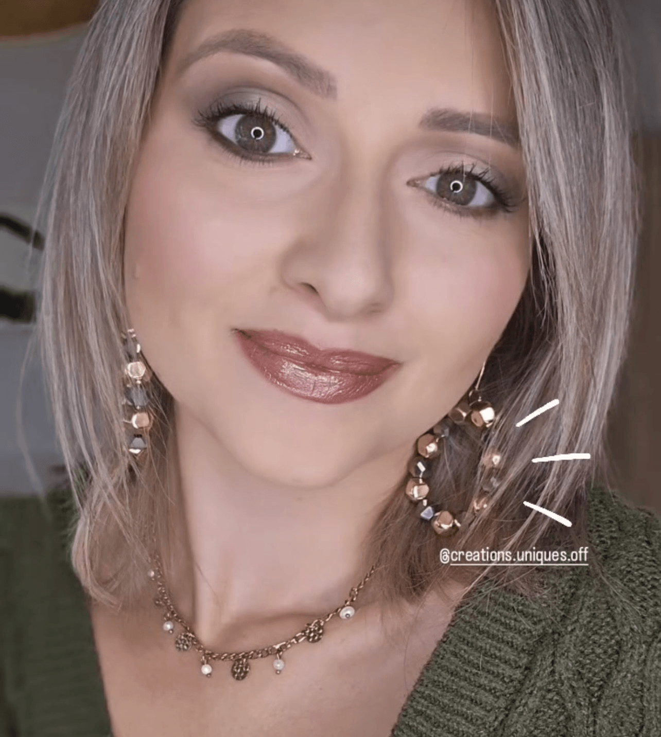 Boucles d’oreilles MOÏRA - perles dorées et anthracite - Créations Uniques