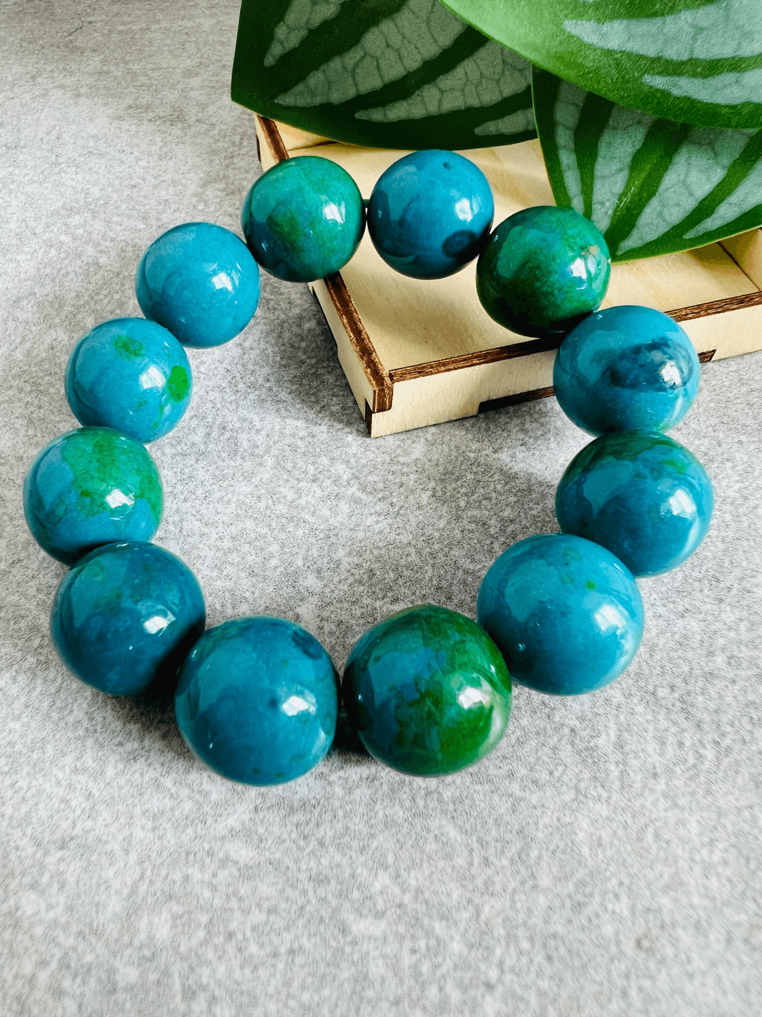 Bracelet TURQUOISE grosses perles - Créations Uniques