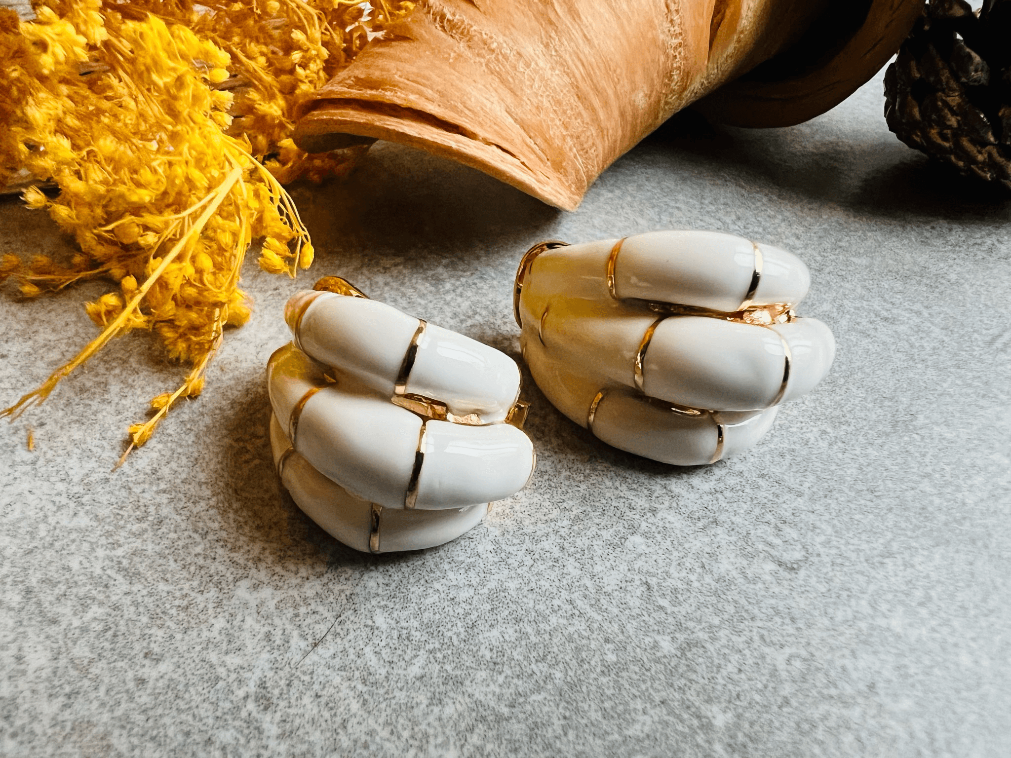 Clips NANCY style casual blanc - Créations Uniques