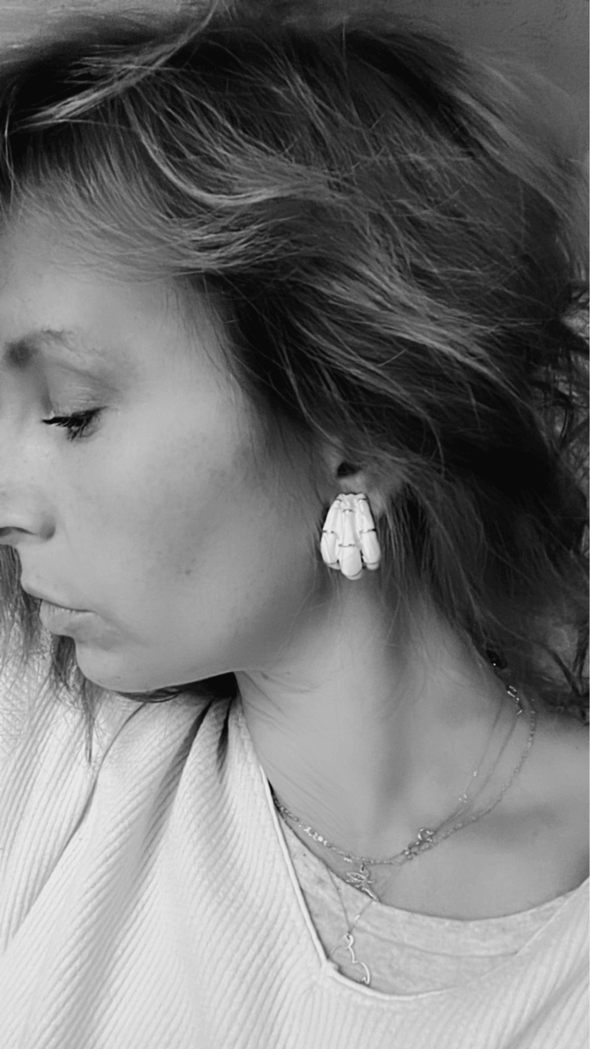 Clips NANCY style casual blanc - Créations Uniques