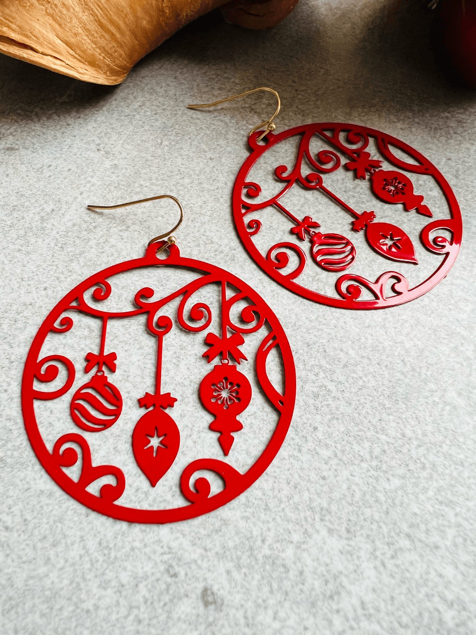 Boucles d’oreilles CARMEN thème Noël - Créations Uniques - Créations Uniques