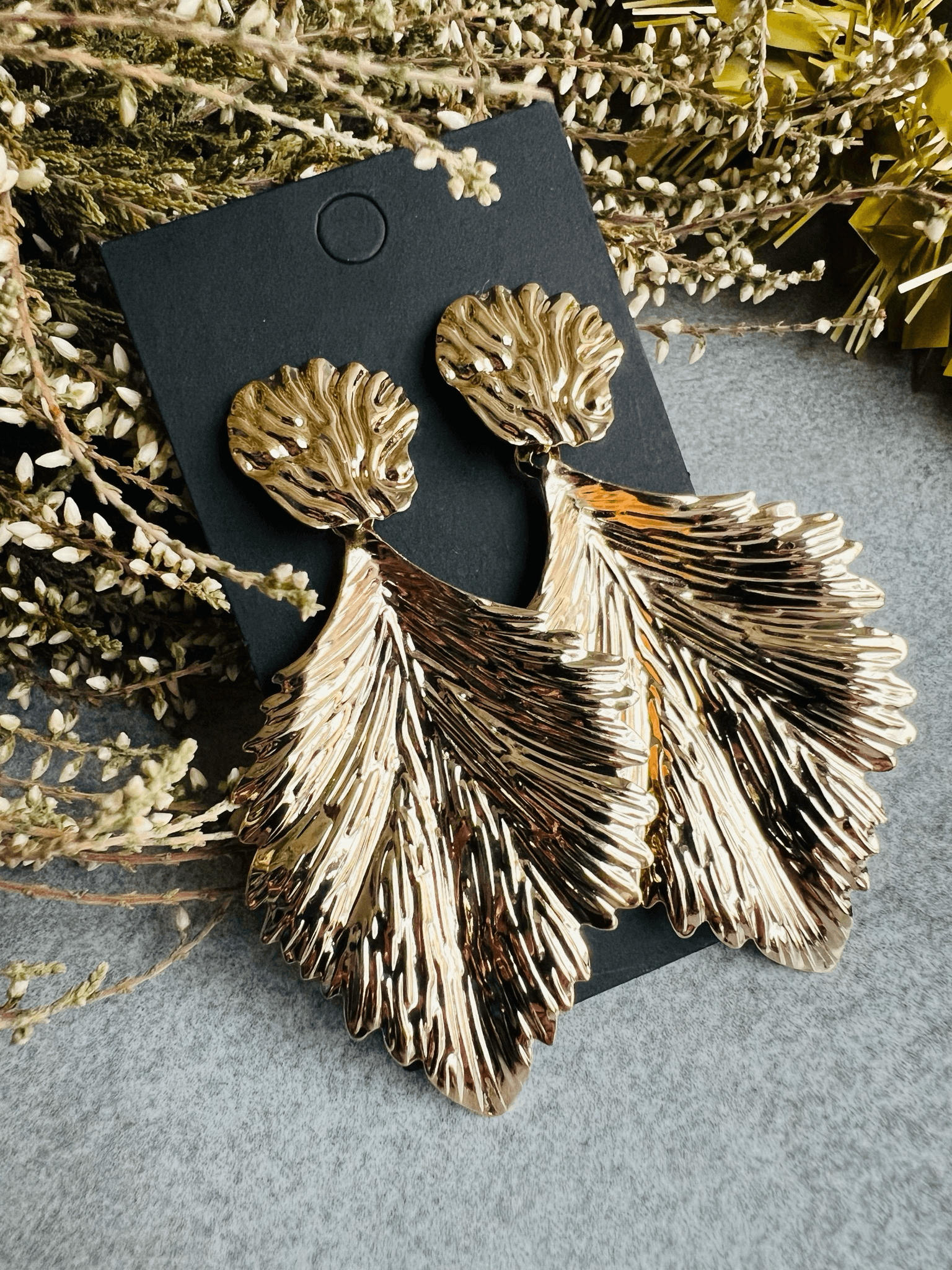 Boucles d’oreilles feuilles dorées MURIELLE - Créations Uniques