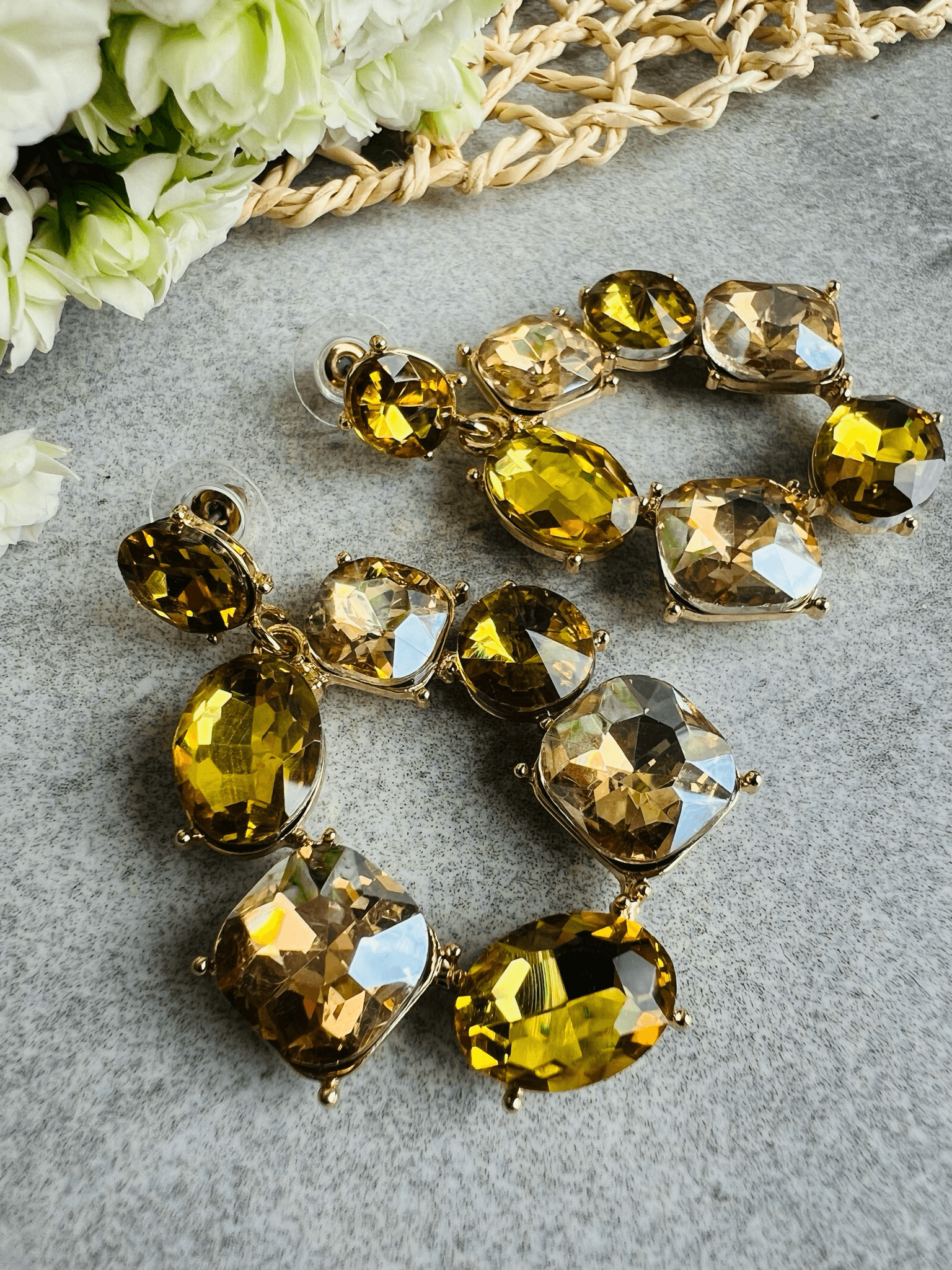 Boucles d’oreilles SKYLAR jaunes brillantes - Créations Uniques