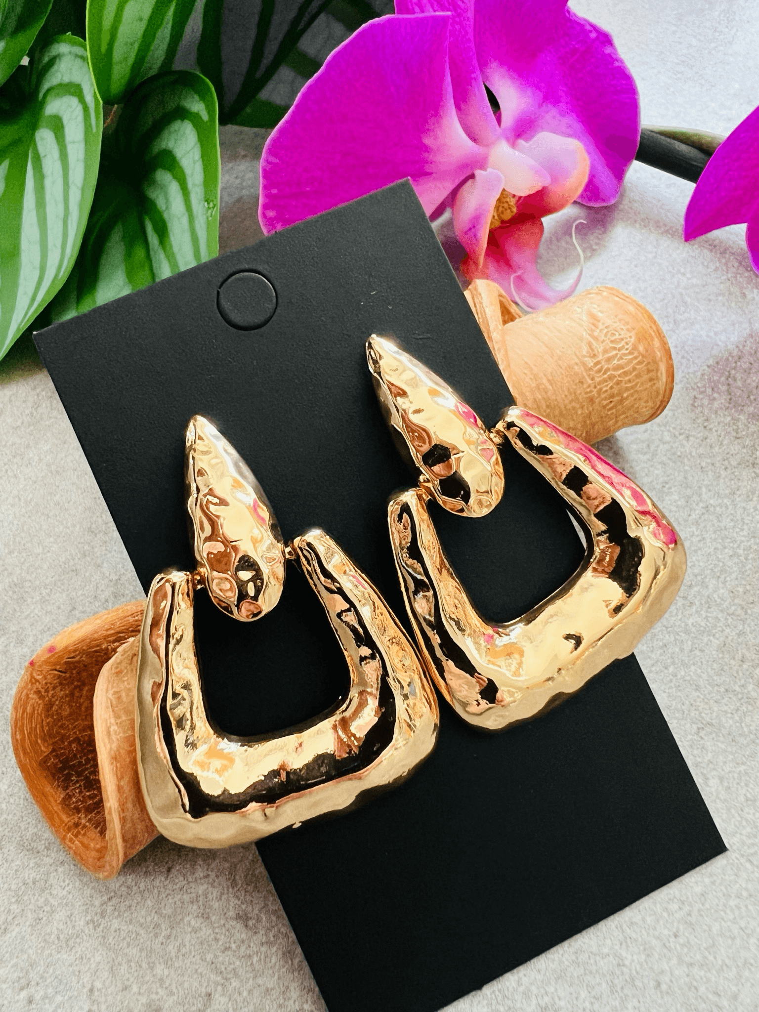 Boucles d’oreilles CATELAYA dorées chic - Créations Uniques